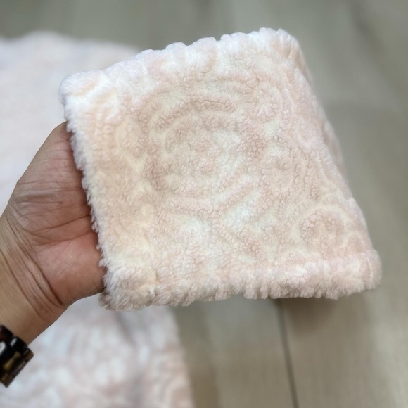 Vintage Coldwater Creek‎ Pink Fleece Button Jacket L Floral Print USA Made - Picture 3 of 7